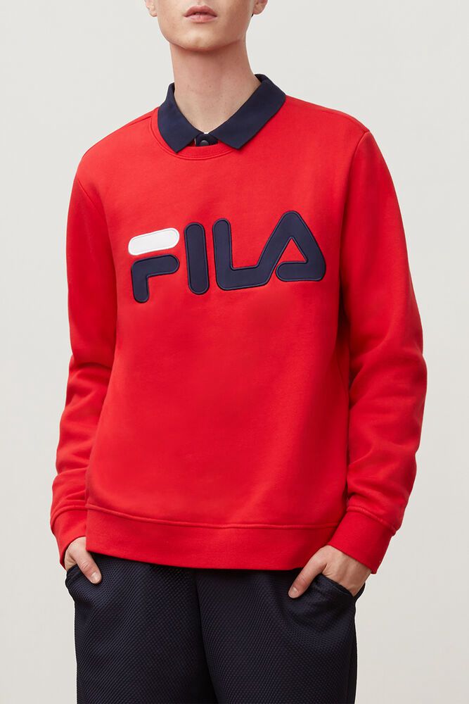 Fila Sweatshirt Regola Mens Red - India ZKJ-256738